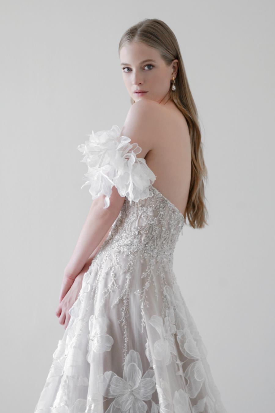 Nara with Sleeves 66425B | Watters Brides | Watters