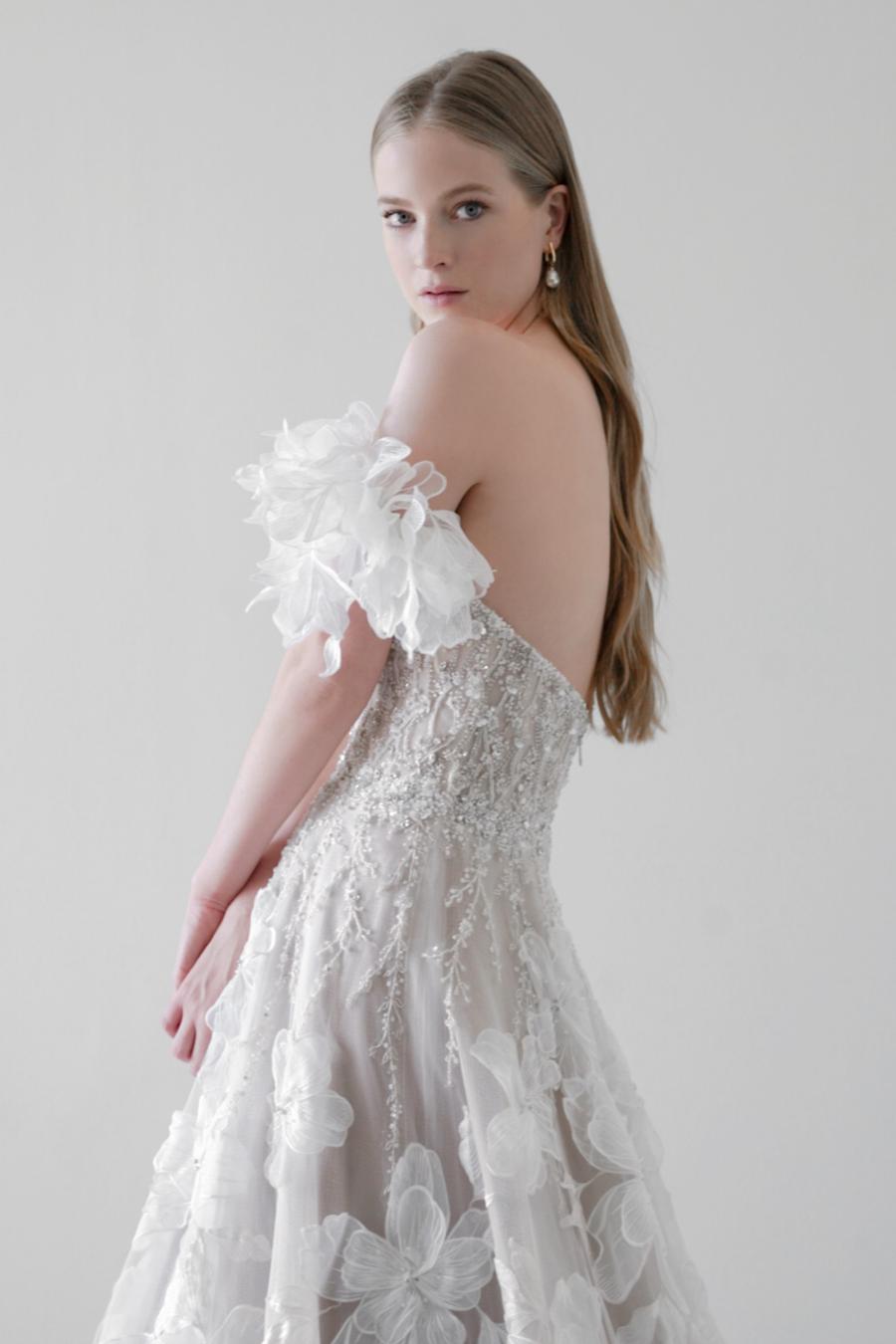 wandmee FLOWER FUR STOLE ホワイト FLOWER FUR STOLE | wandmee