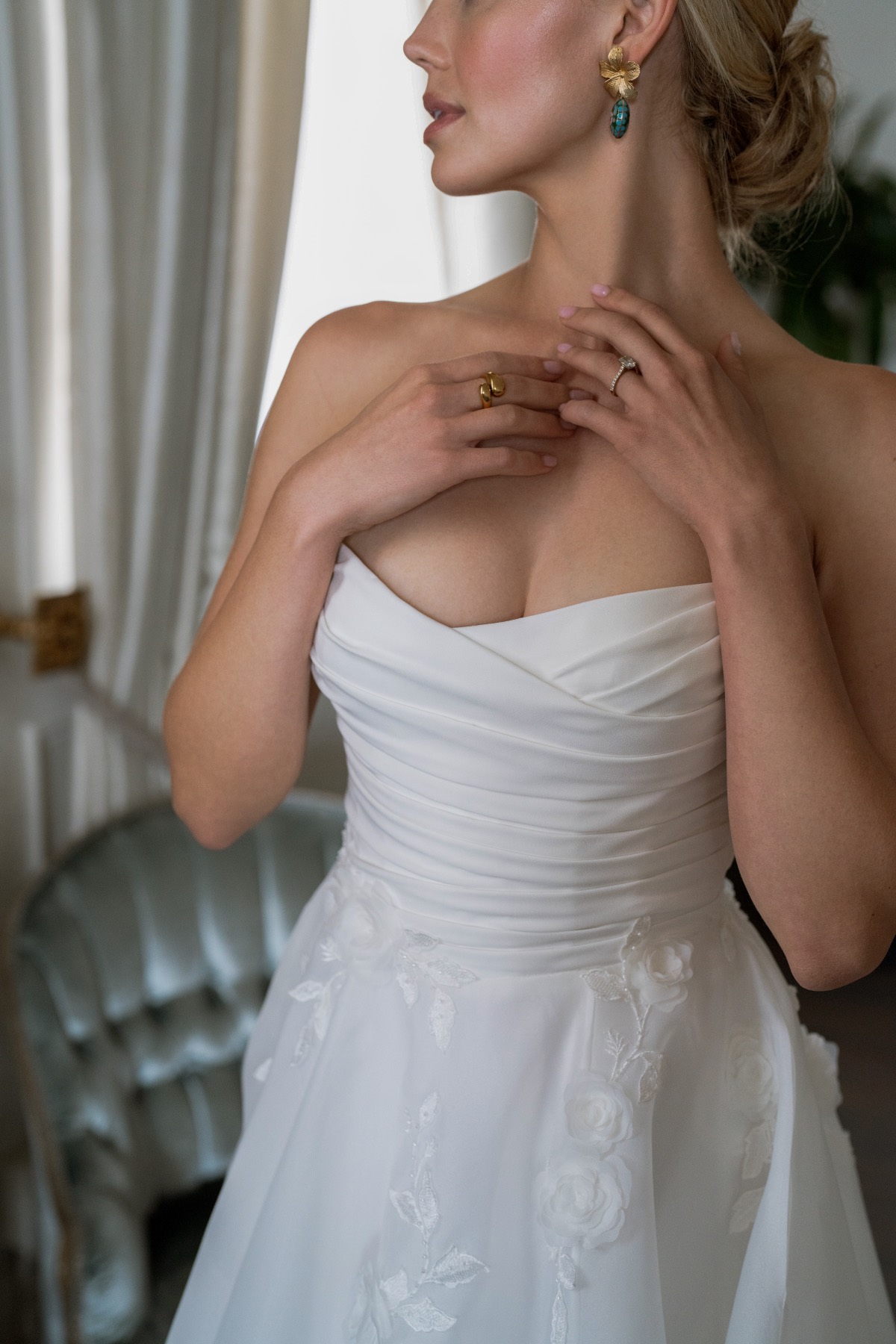princess polly baby blue dress Bachelorette star Gabby Windey wears sheer dress exposing her chest as she  marries Robby Hoffman again