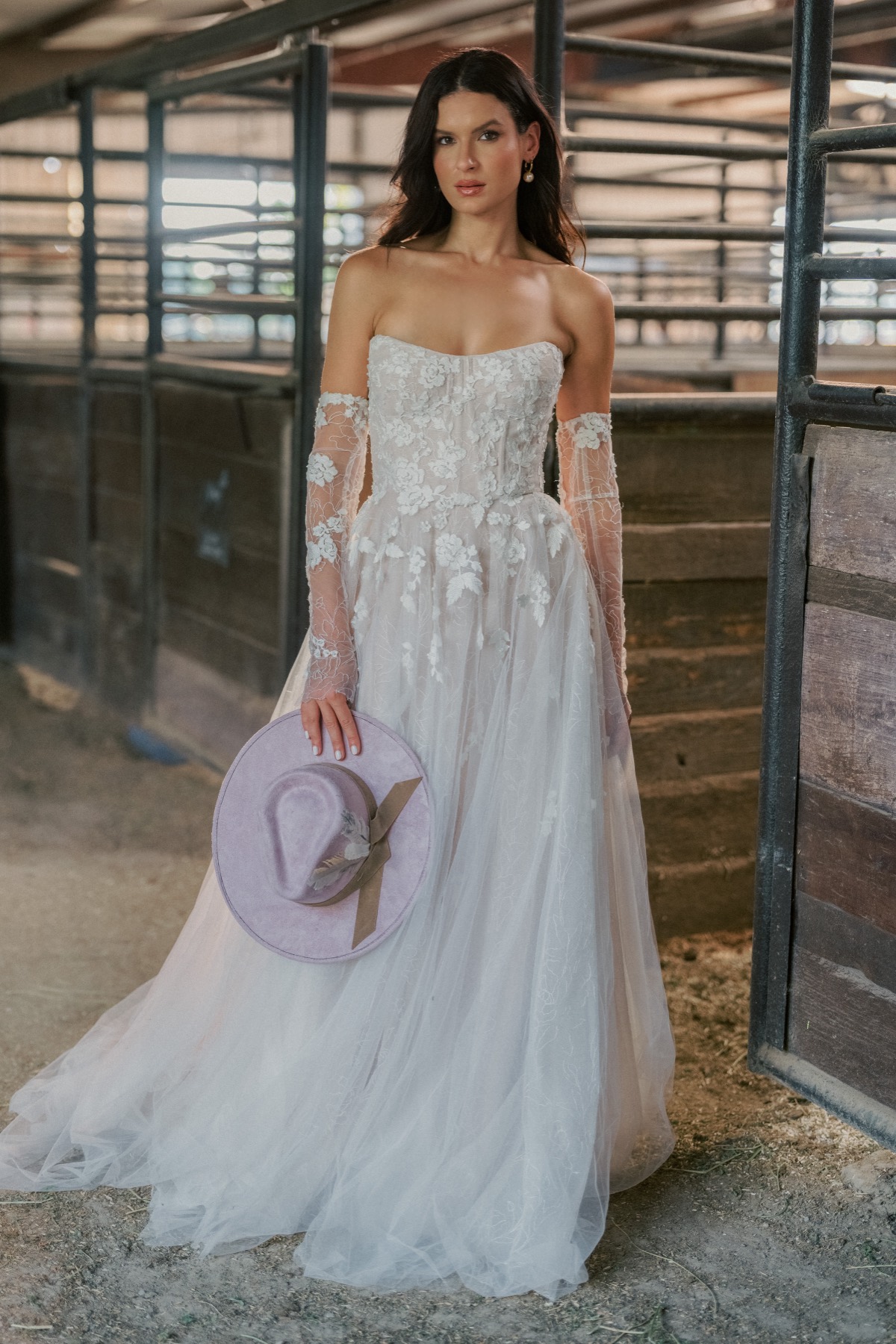 a line wedding dresses long sleeve Davinci Bridal 50607 Long Sleeve Sheer Lace A Line Wedding Dress High Neck 10 / Ivory/Nude main image 0