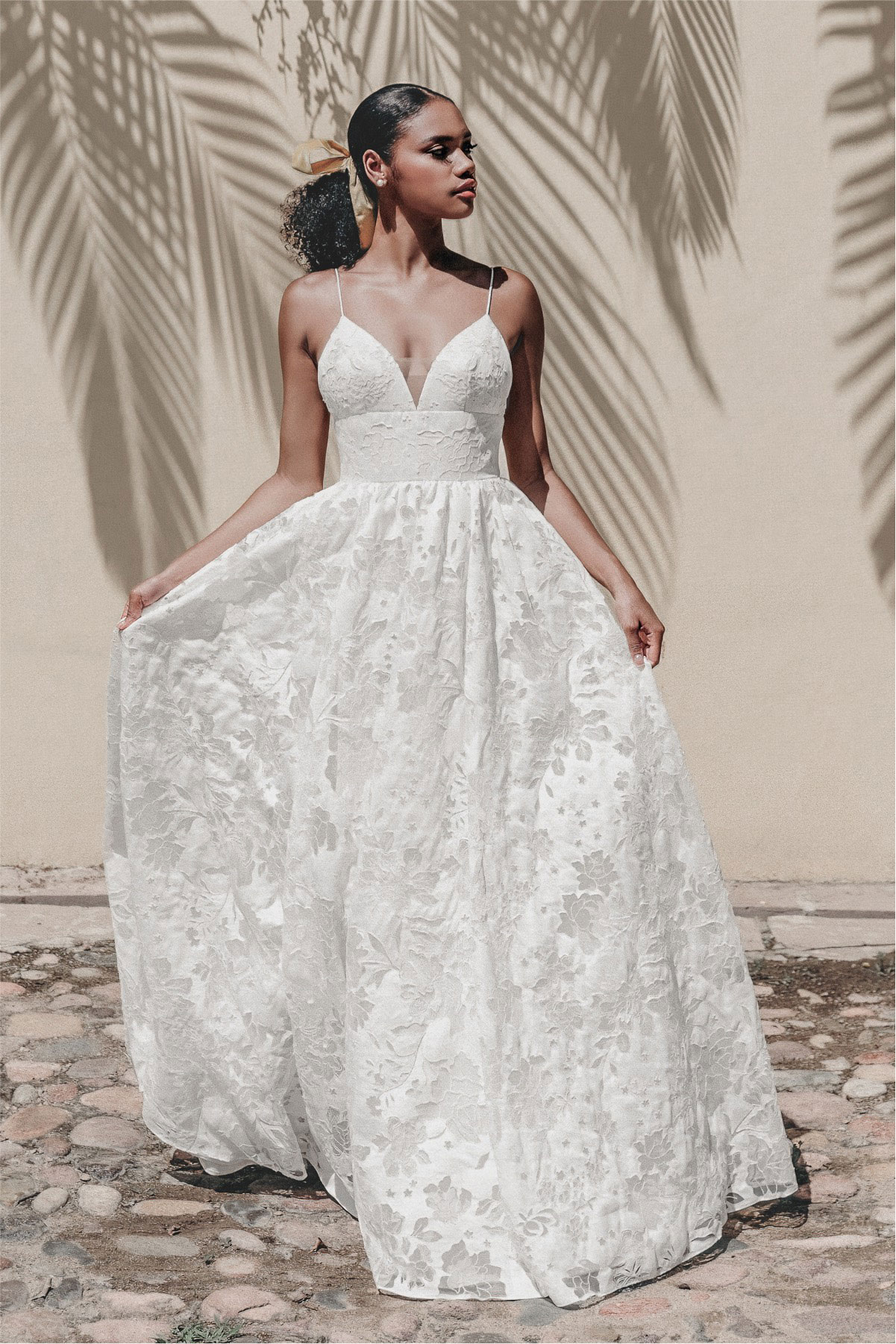 Delilah illusion lace formal dress hotsell