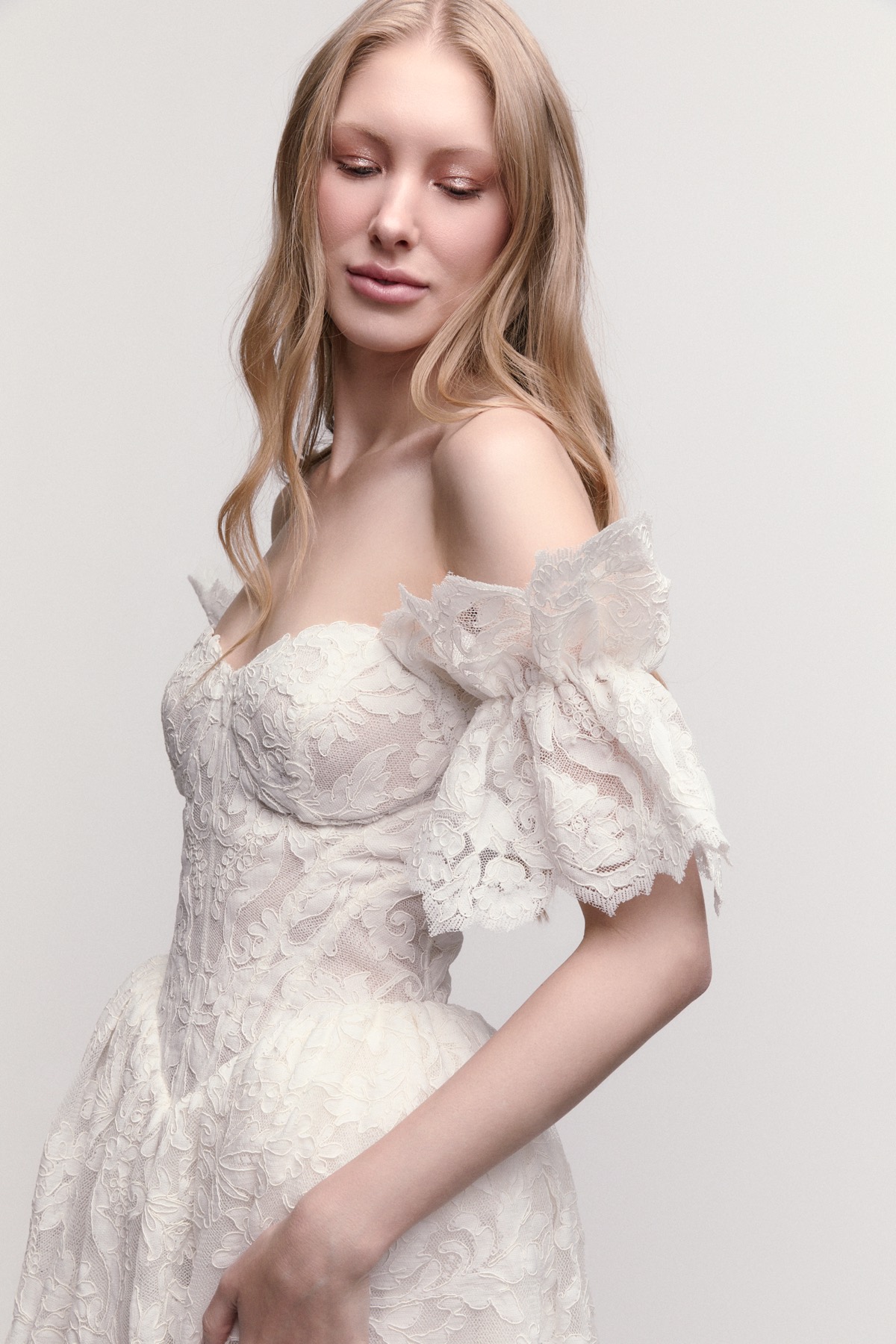 plus size denim maxi dresses Elegant Off Shoulder Wedding Set, Luxury Wedding Basque Waist Set, A-L –  Tesoro Si NYC main image 1
