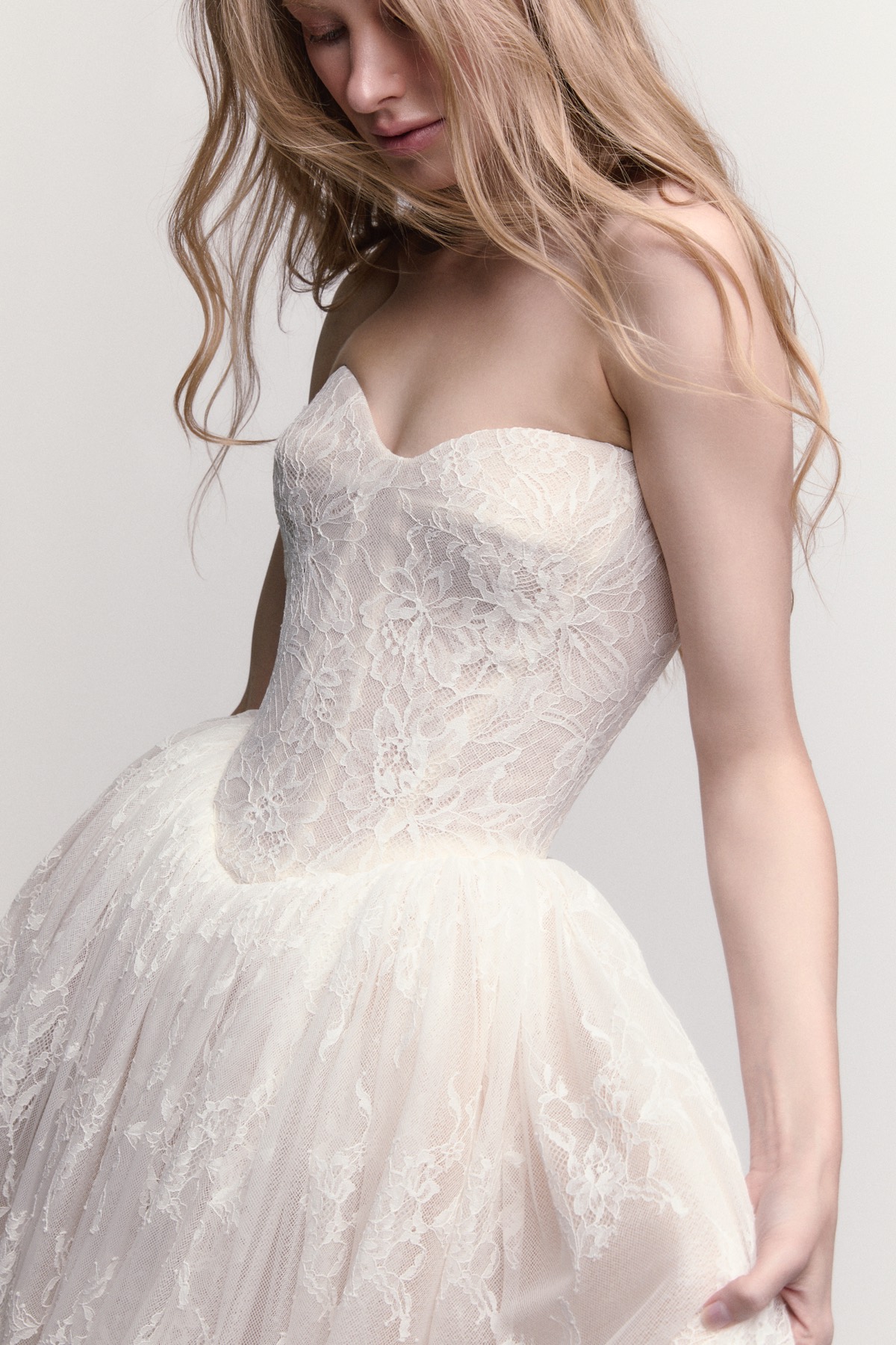 Hazel with Scarf 56153 | Willowby Brides | Willowby