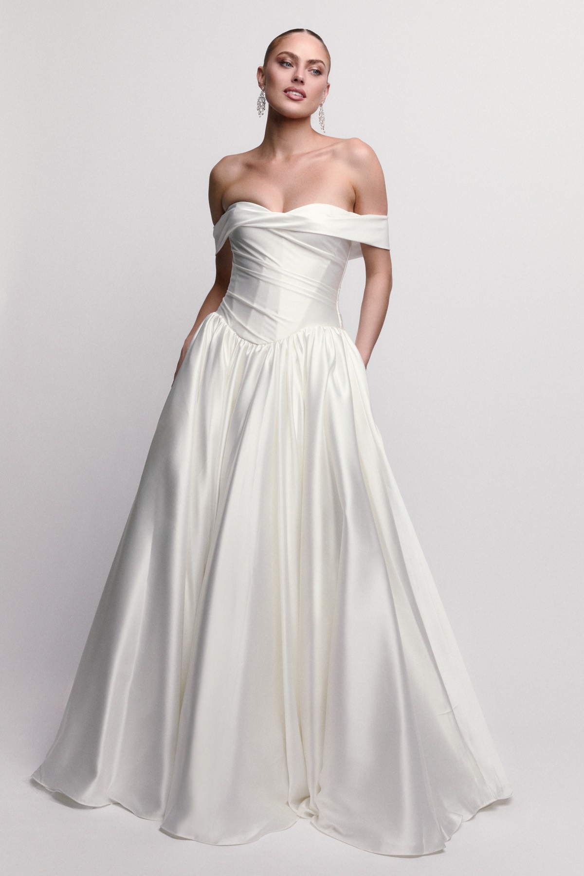 off the shoulder wedding dress
