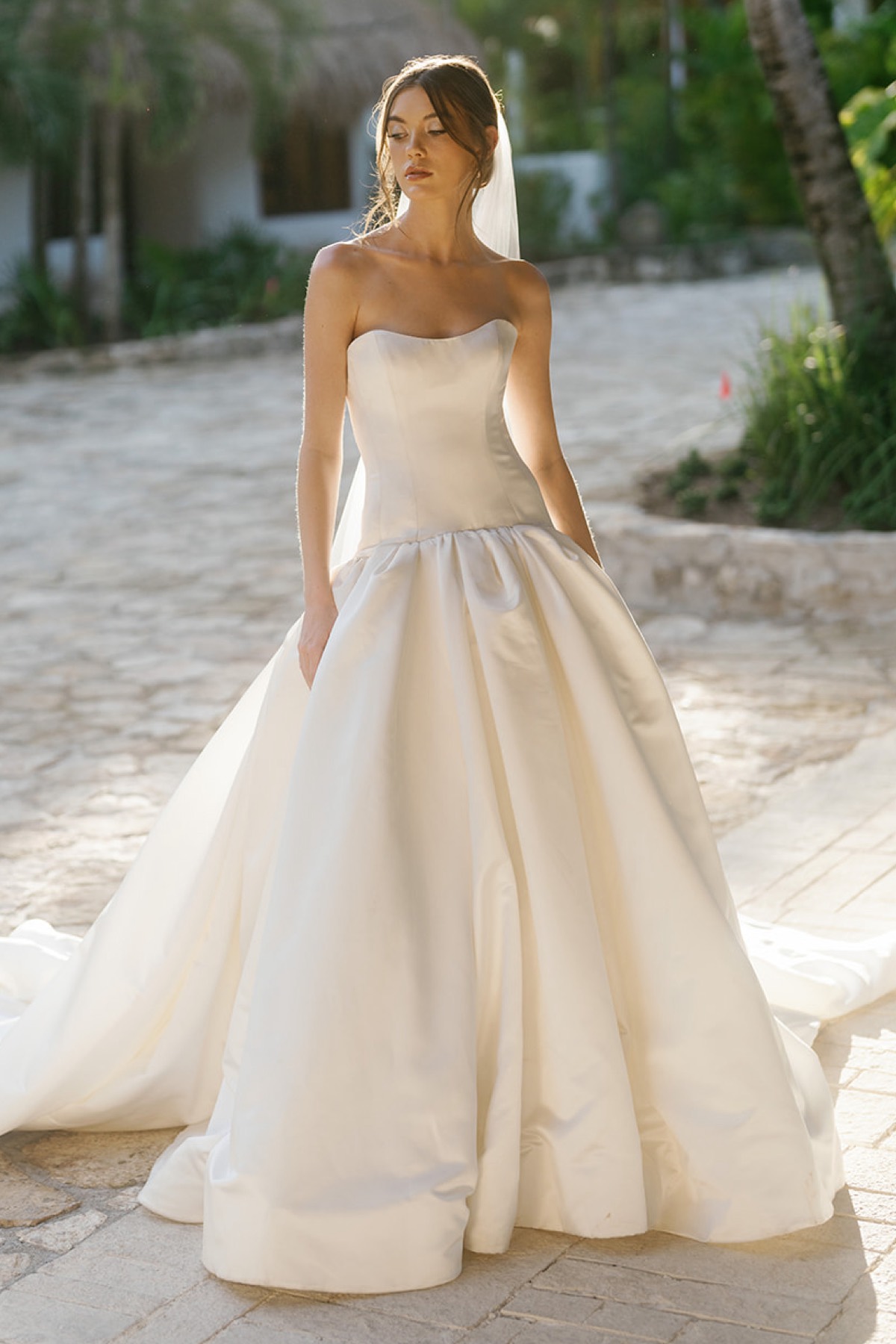 drop waist ball gown wedding dress Degas | Ballgown wearing size 2 in off Romantic And Ethereal Silk Organza
