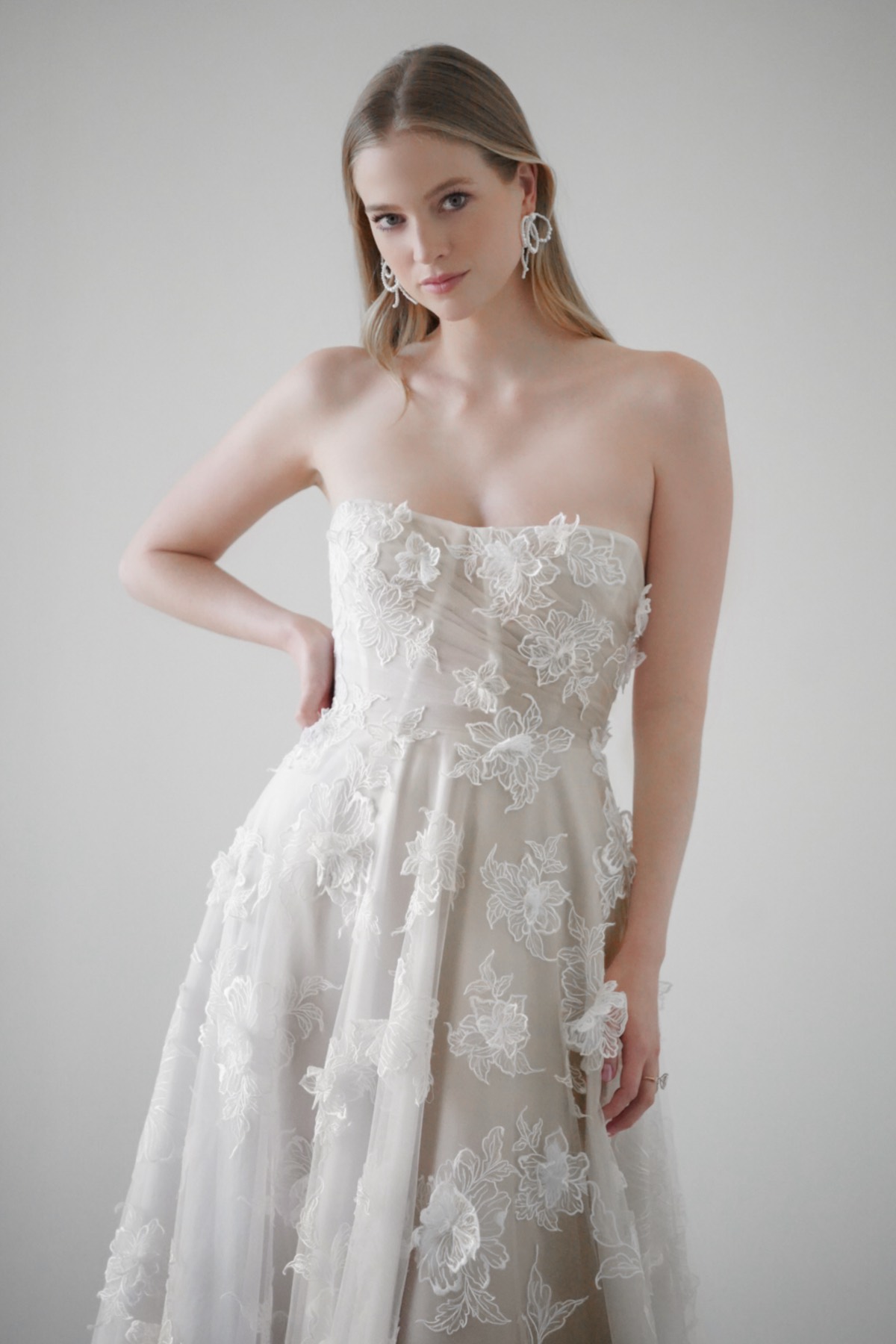 a line dress definition Bold Embroidered Lace A-Line Wedding Gown